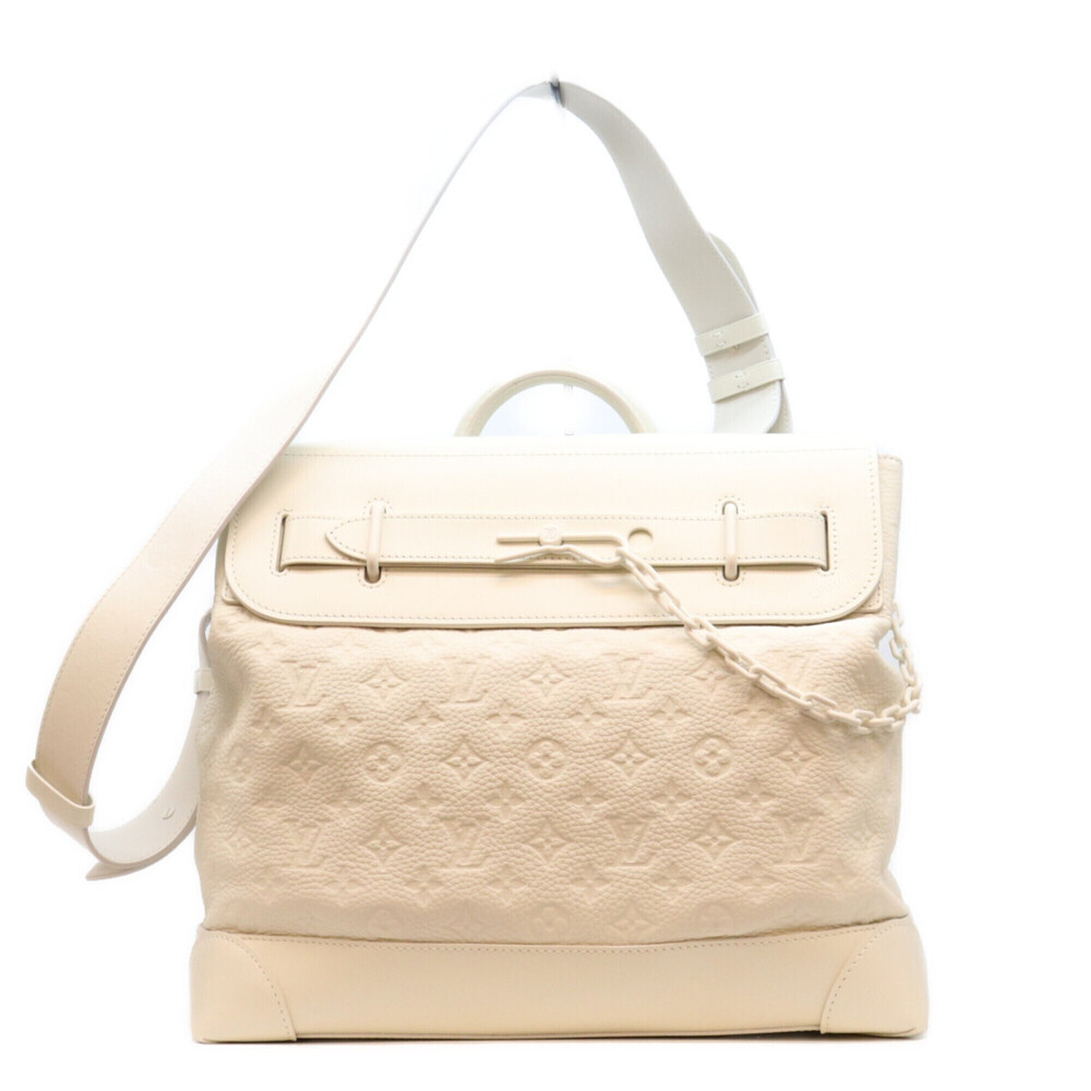 LOUIS VUITTON M53279 White Steamer PM Shoulder Bag, with Hardware, Women's